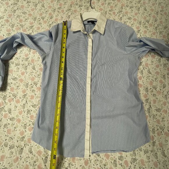 Lands End Women's Size 8 Long Sleeve Dress Shirt - Pinstripes - Picture 7 of 12